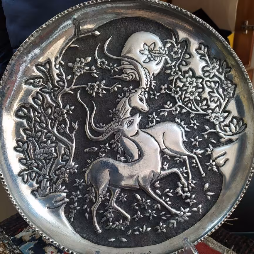 دیوار کوب و تابلوی مسی قلمزنی سایز 25