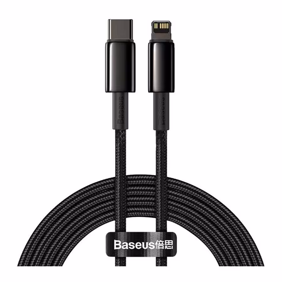 قیمت و خرید کابل تبدیل 2 متری USB-C به لایتنینگ بیسوس Tungsten Gold CATLWJ-A01 | یاس ارتباط