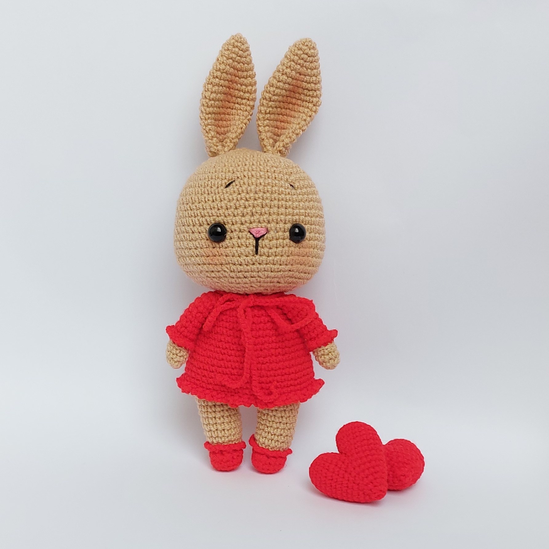 عروسک خرگوش دستبافت کاموایی27 cm