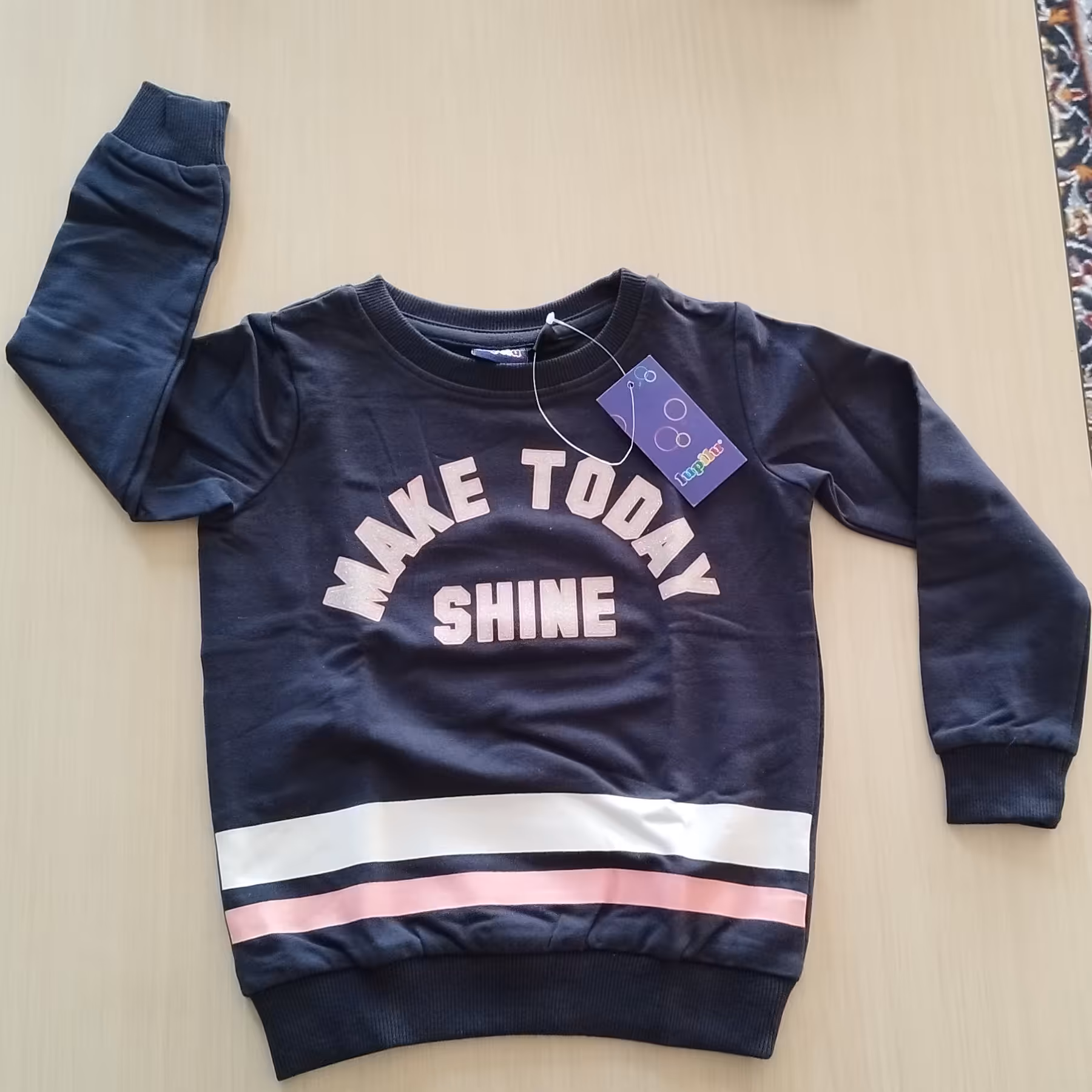 سویشرت  دخترانه سرمه ای  (لوپیلو ) مناسب سایز 2-4 سالگی