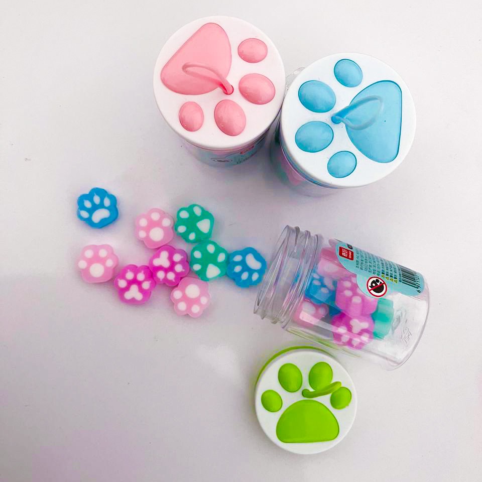 لوازم تحریر نوشت افزار پاکن فانتزی طرح پنجه گربه بسته 18 عددی