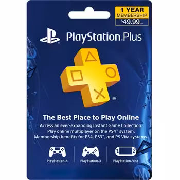 گیفت کارت پلی استیشن پلاس با عضویت یکساله