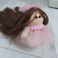 عروسک روسی عروس جاسوئیچی 10 سانت با موی موج دار 