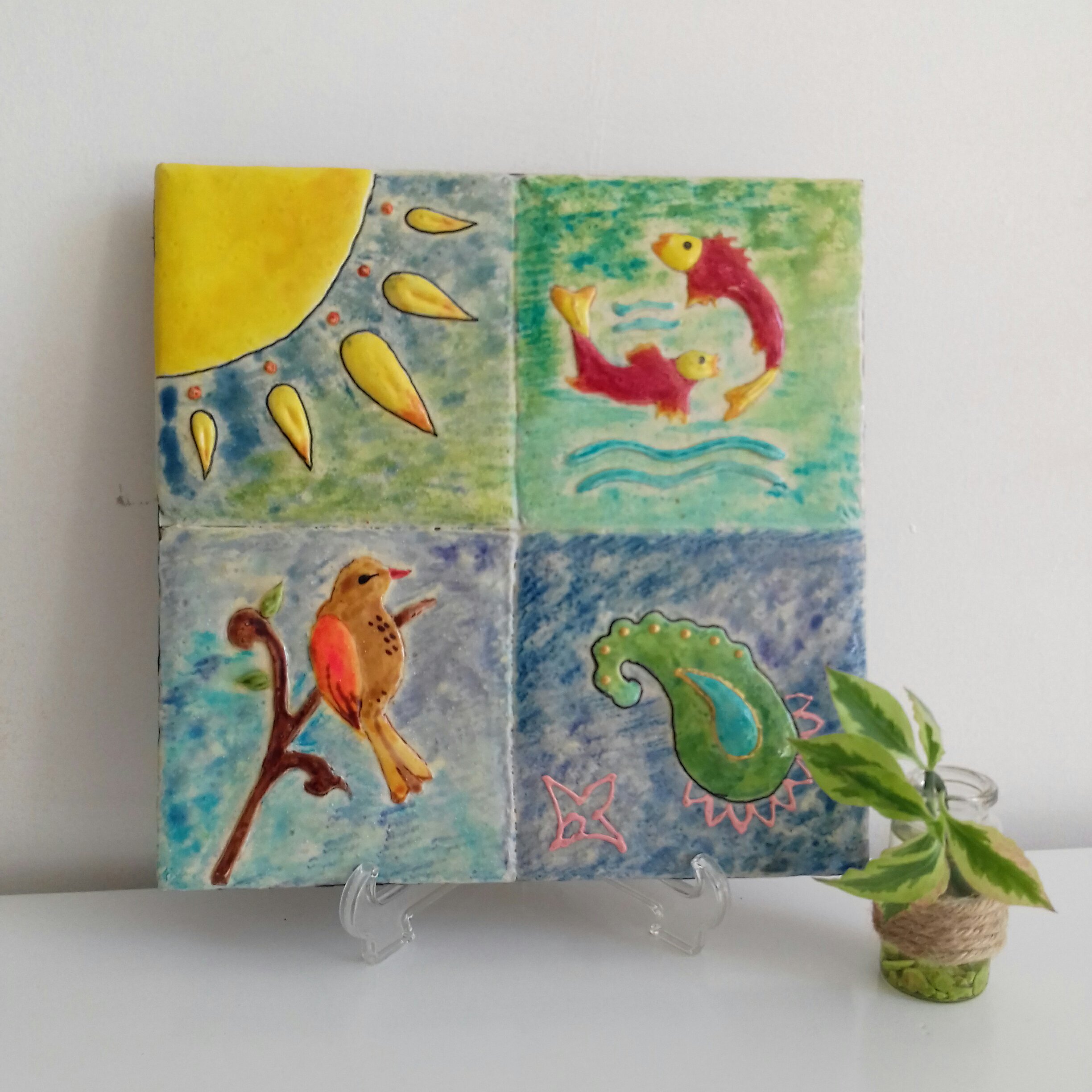 تابلوی نماکاشی طرح خشتی (برجسته)