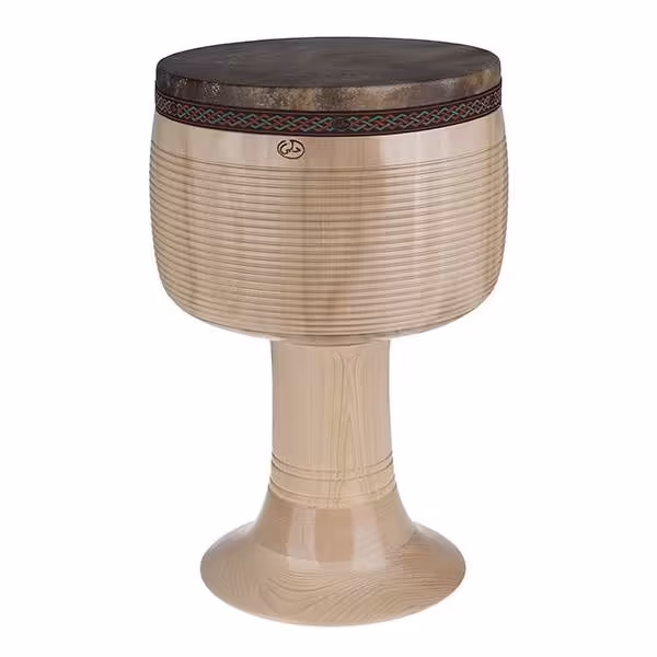 تنبک حلمی مدل ترکه‌ای بدون رنگ سایز 28 با پوست شتر