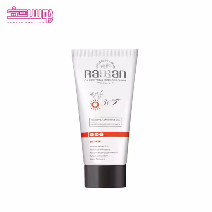ضد آفتاب بی رنگ پوست چرب راسن SPF 30 حجم 40ml