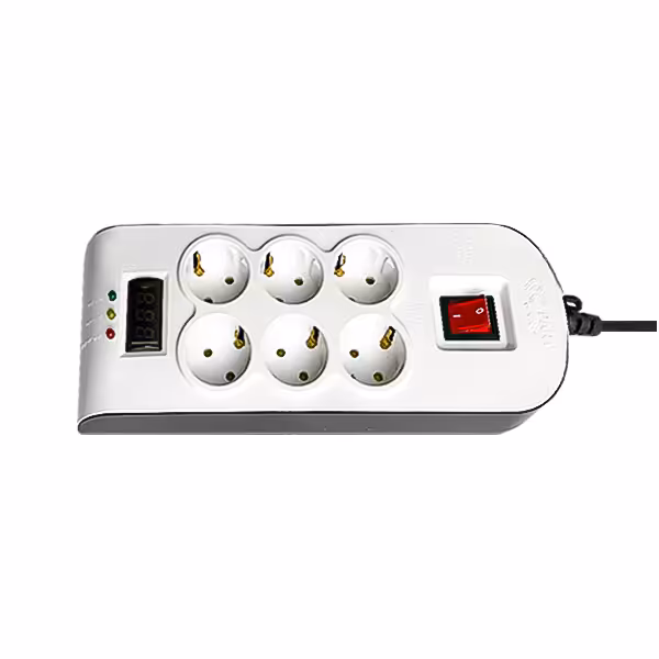 محافظ برق شش خانه ارت دار پارت مدل 8794 کابل 1.8 متر