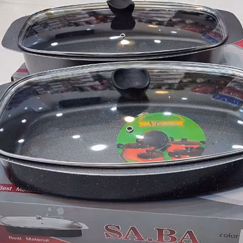 تابه ماهی نچسب درب دار با کیفیت و ضخیم برند صبا