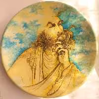 بشقاب دیوارکوب سفالی طرح مینیاتوری حافظ ابعاد 30سانتی (پس کرایه)