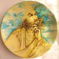 بشقاب دیوارکوب سفالی طرح مینیاتوری حافظ ابعاد 30سانتی (پس کرایه)