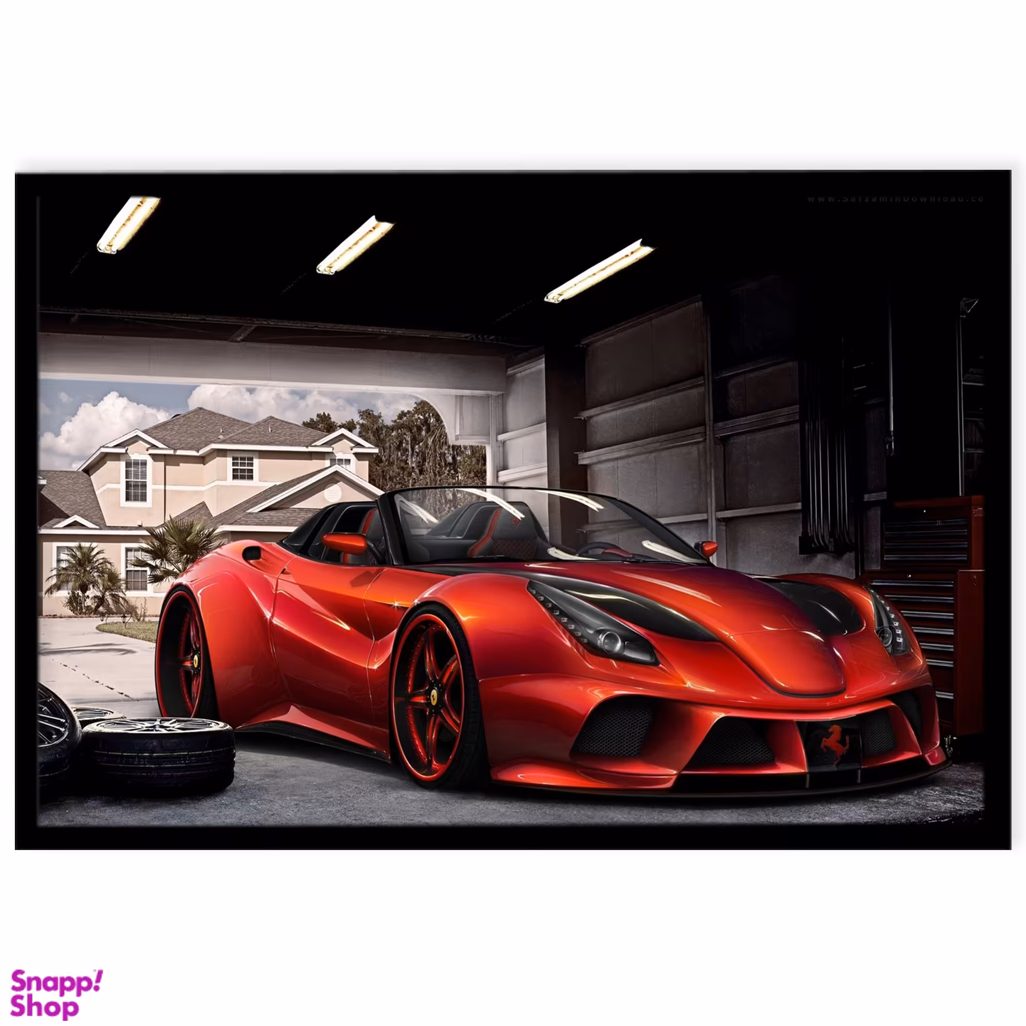 تابلو نوری بکلیت طرح ماشین ferrari مدل B4641