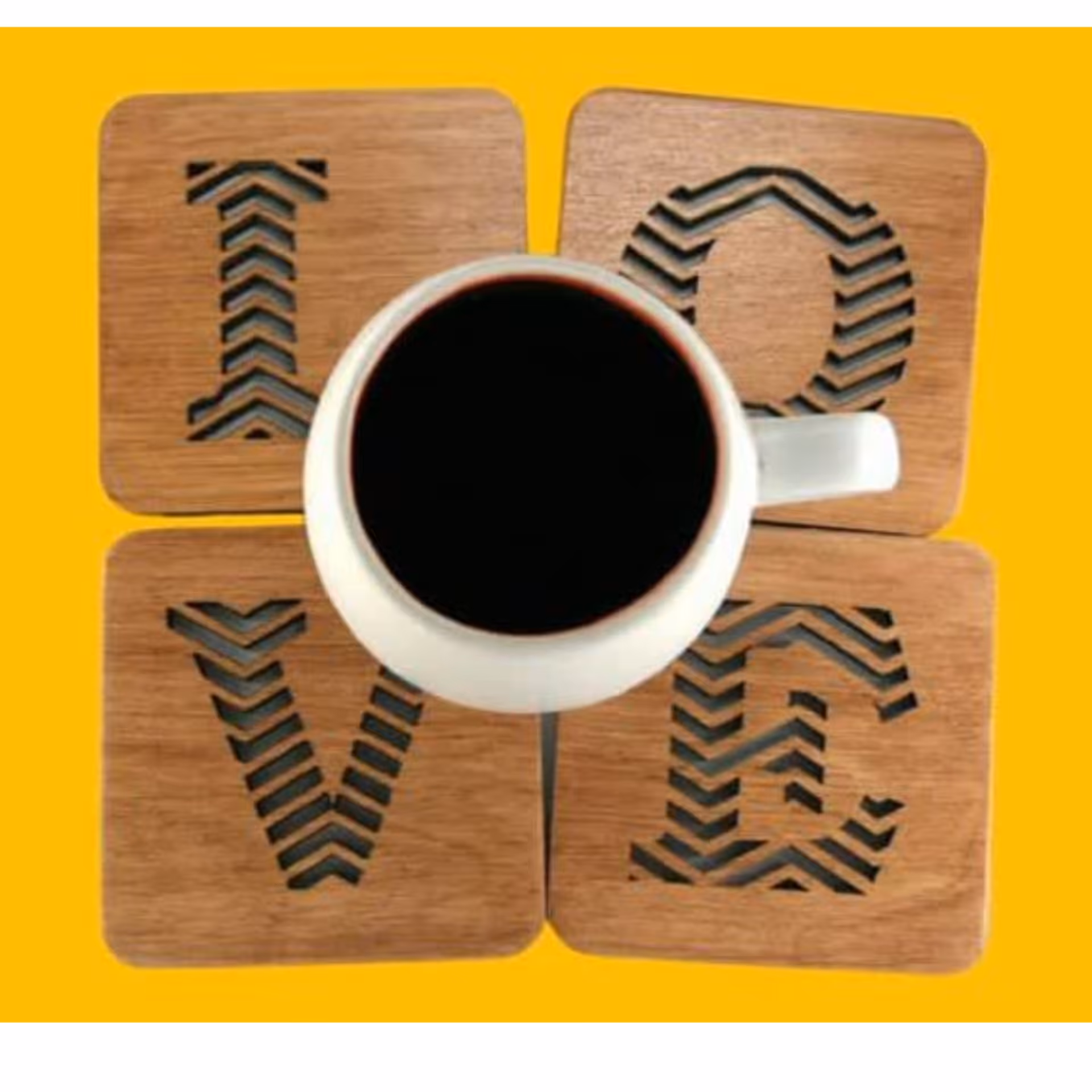 زیر لیوانی چوبی گرد (6عدد)