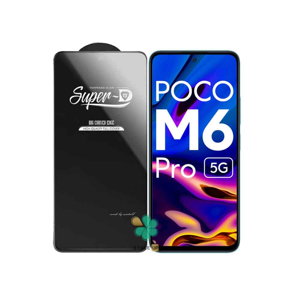 گلس گوشی تمام صفحه Super D مناسب Xiaomi Poco M6 Pro 5G
