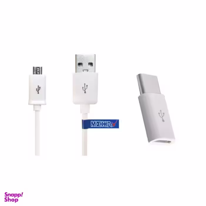 کابل تبدیل USB به microUSB مکا مدل MCU69 طول 1.5 متر به همراه مبدل microUSB به USB-C