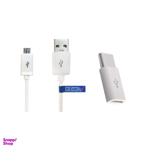کابل تبدیل USB به microUSB مکا مدل MCU69 طول 1.5 متر به همراه مبدل microUSB به USB-C