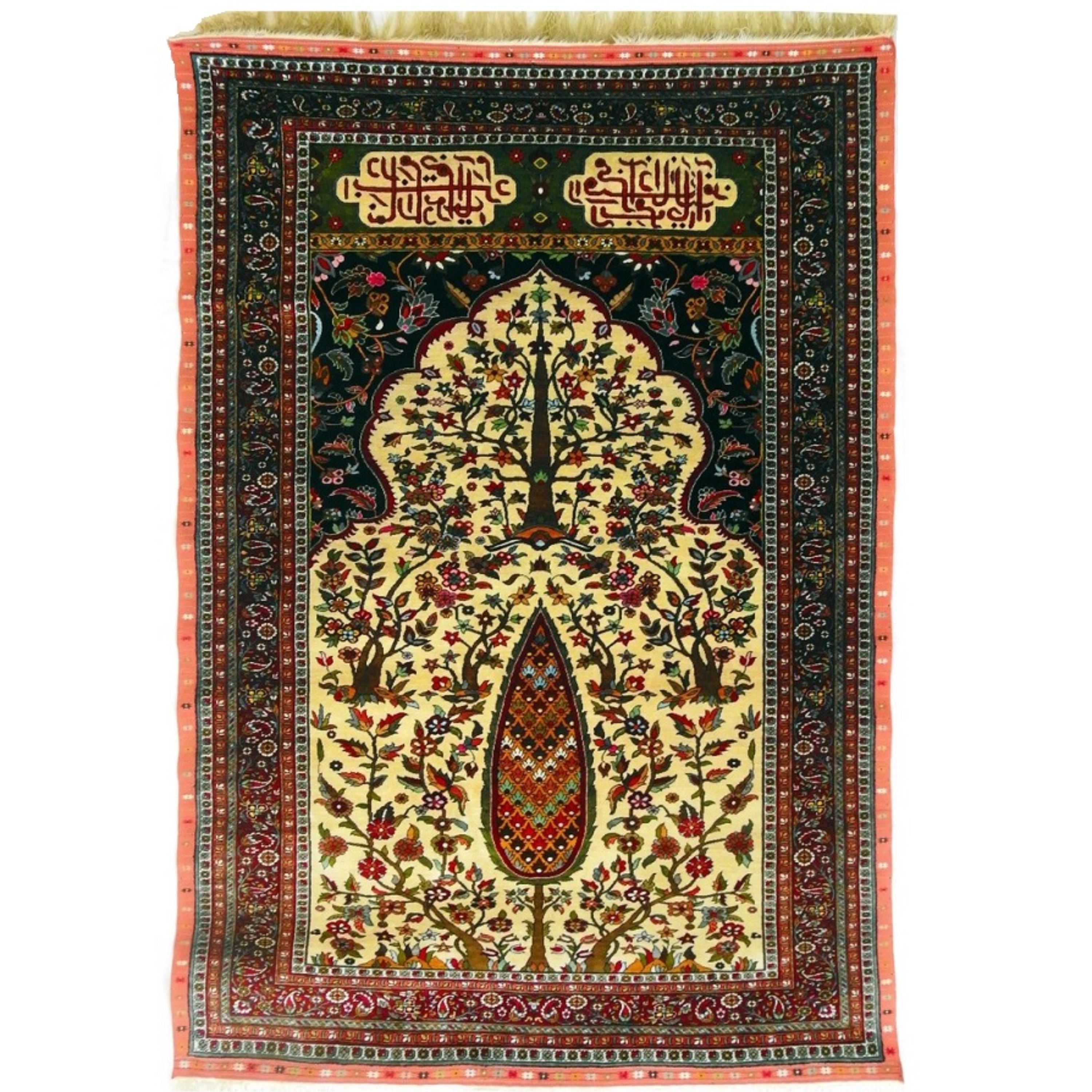 فرش دستبافت دورو  تمام ابریشم-110 - 167