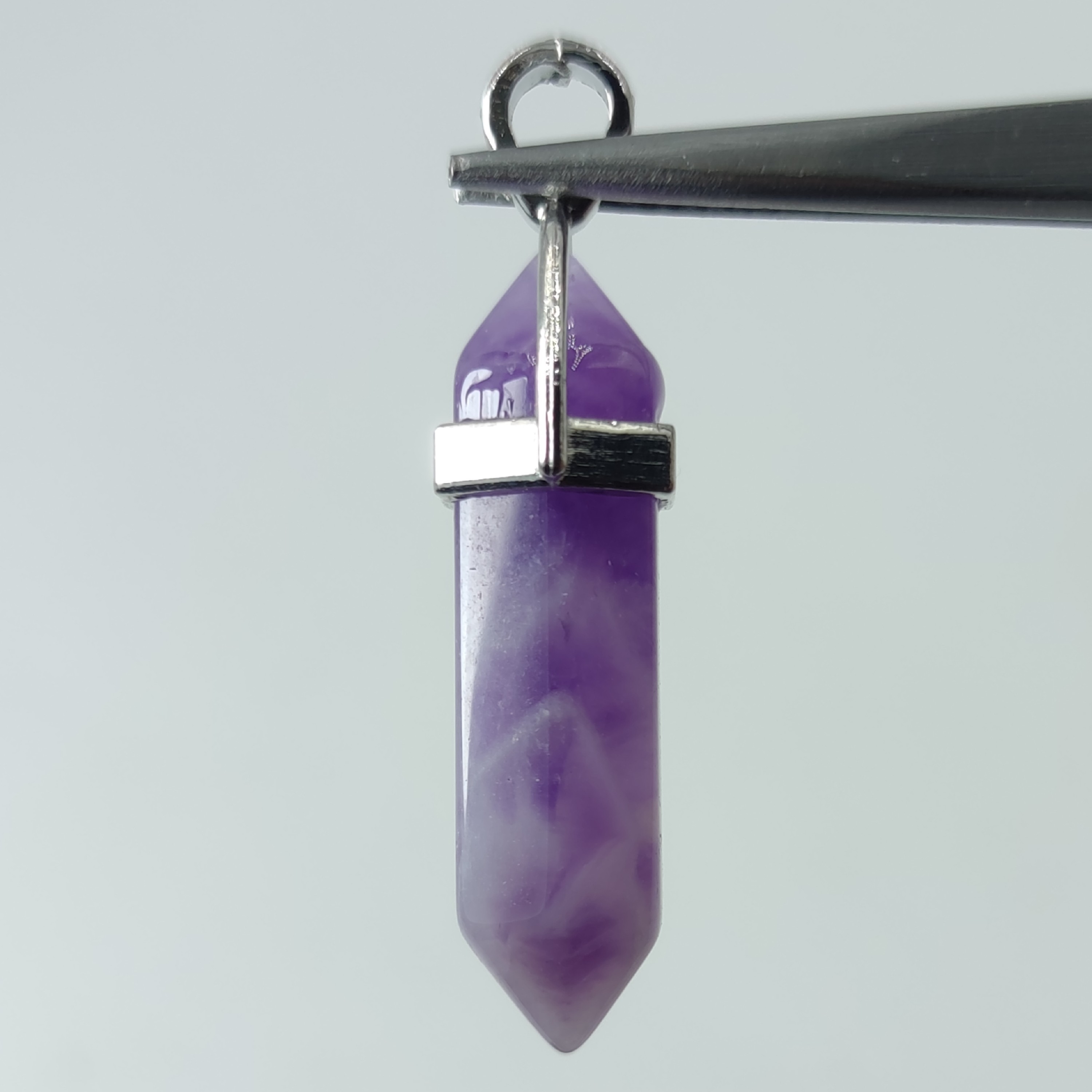 آویز سنگ آمیتیست معدنی برزیل (مدل گلکسی)