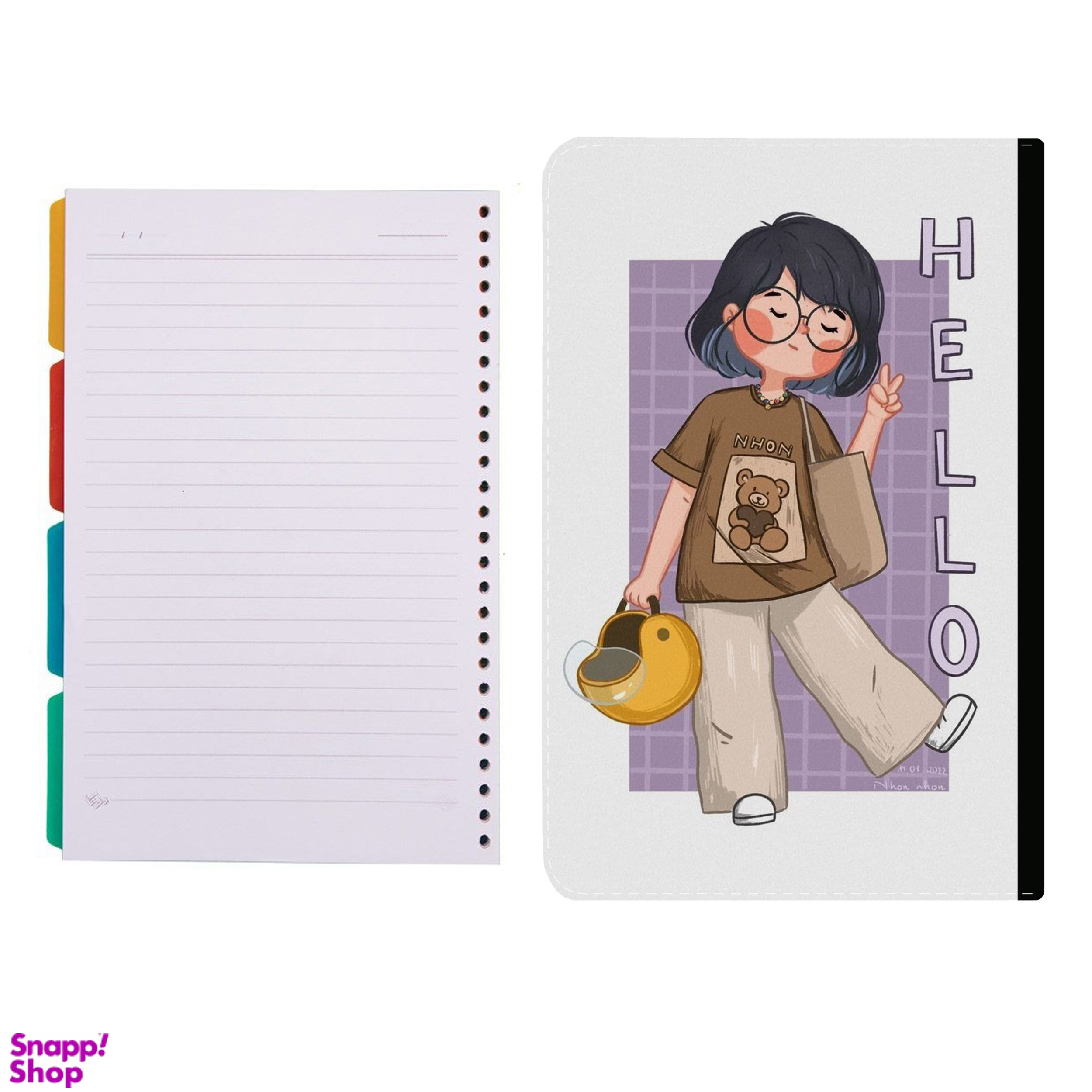 کلاسور طرح دختر موتور سوار کد 328 به همراه کاغذ کلاسور