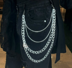 زنجیر شلوار مدل 4 لاین زنجیر فلزی