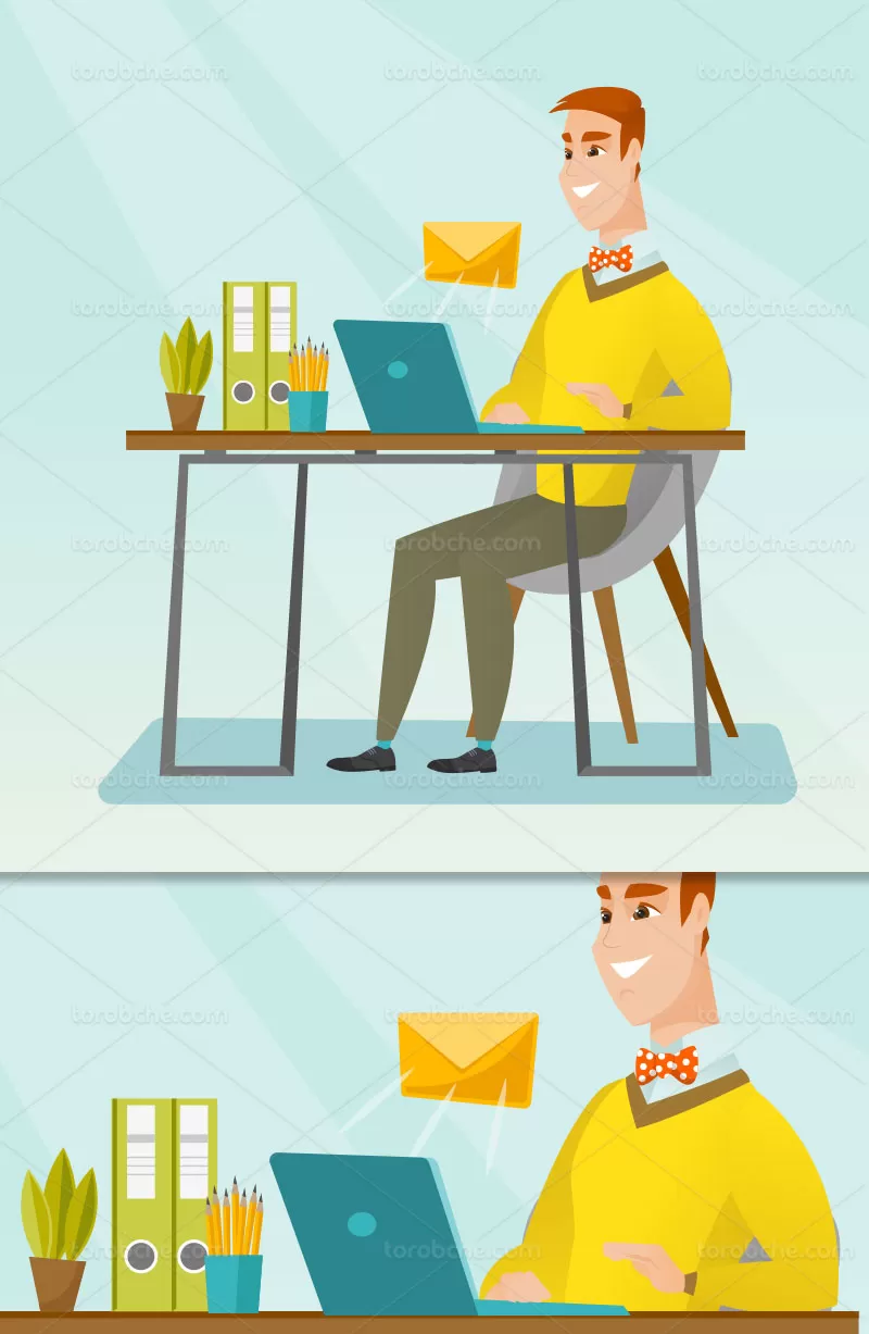 وکتور فلت ارسال ایمیل | گرافیک با طعم تربچه
