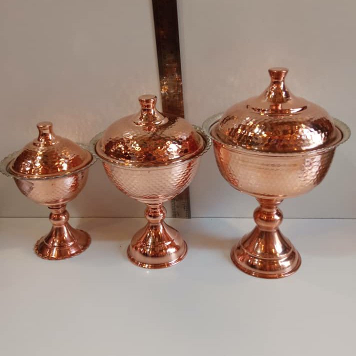 شکلات خوری ،گزخوری ،قندان مسی سایز بزرگ کد155-101