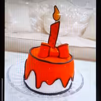 کیک کارتونی دو بعدی سه بعدی قرمز زنگ وانیلی 600 گرمی