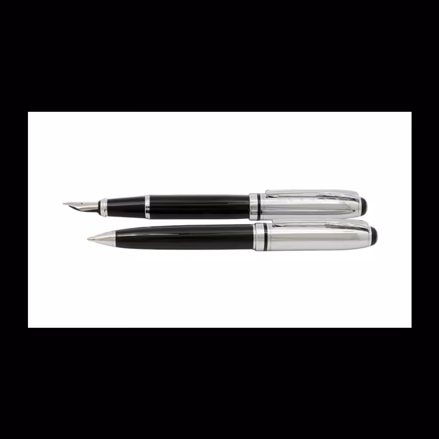 ست خودکار و خودنویس یوروپن FORT مشکی نقره ای