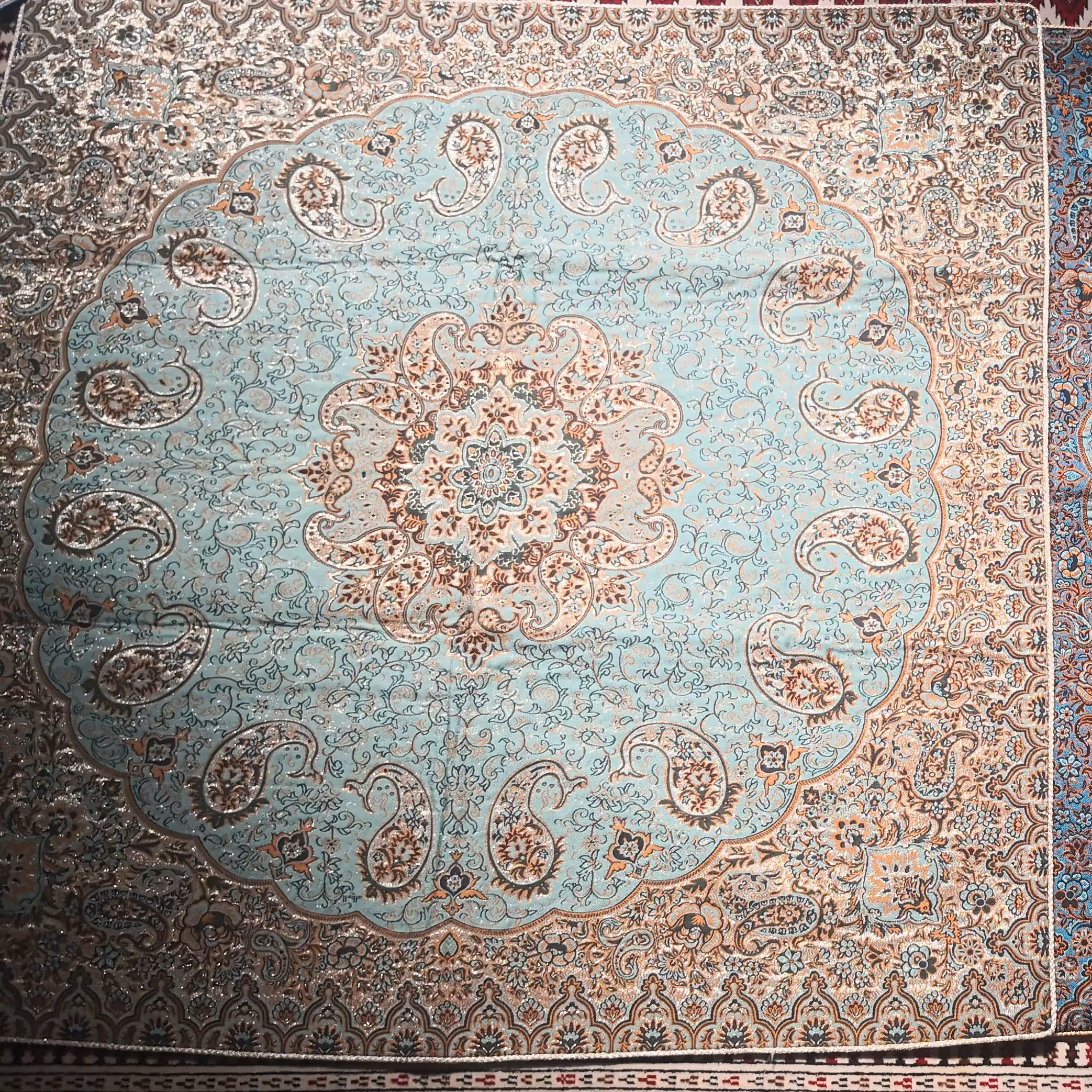 رومیزی ترمه اصیل ایرانی،ترمه یزدی ،مربعی