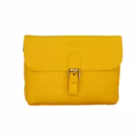 کیف چرمی دوربین عکاسی ترنگ رنگ خردلی