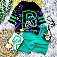 ست تیشرت و شلوارک اسپورت بچگانه شیک و خوشگل مناسب حدود سنی 3 تا 11 سال جنس پارچه پنبه کیفیت عالی 