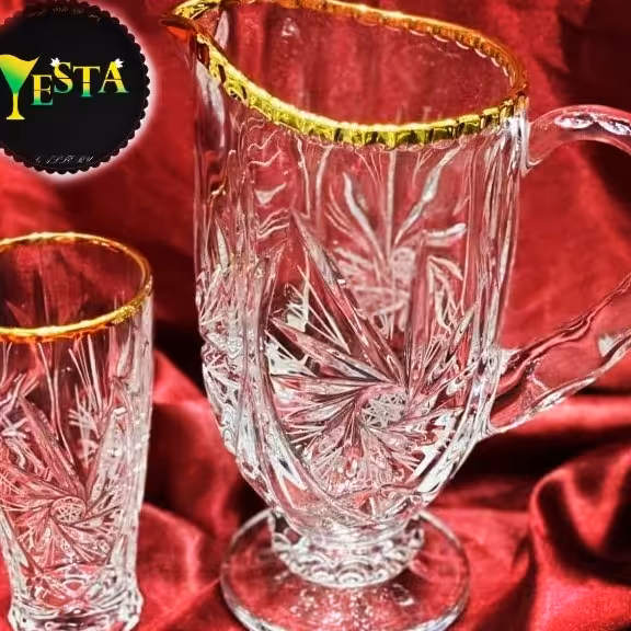 پارچ لیوان پریما لب طلا 