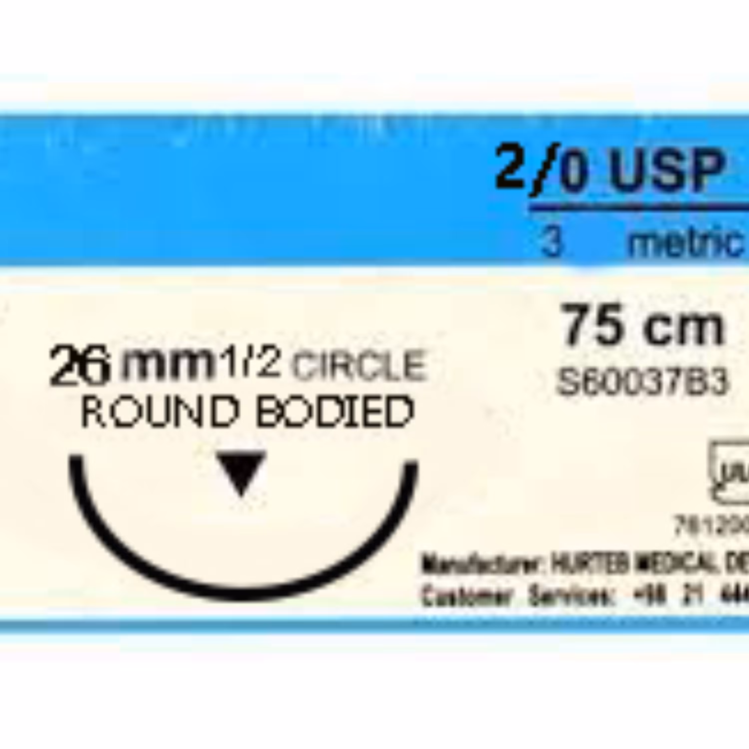 نخ جراحی سوپا 20 سیلک تابیده و سوزن راند 26 میلی متر