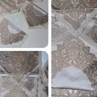 رومیزی 4 تیکه ساتن جدید رنگ نسکافه ای 