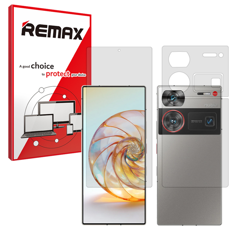 گلس صفحه نمایش و پشت گوشی زد تی ای nubia Z60 Ultra مدل هیدروژلی شفاف برند ریمکس کد SS