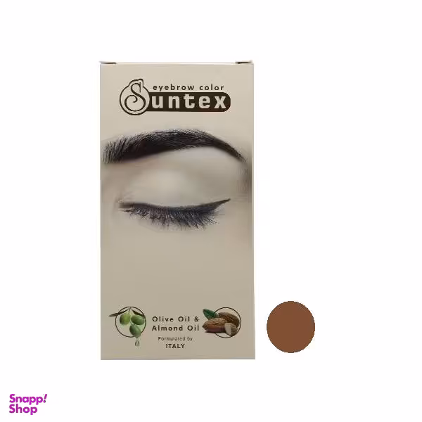 کیت رنگ ابرو سانتکس (Suntex) شماره NE6-E7.7 رنگ نسکافه‌ای حجم 30 میلی‌لیتر