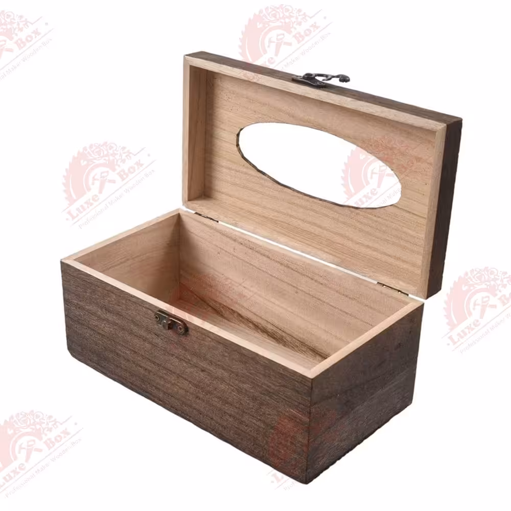 جعبه چوبی دستمال کاغذی لوکس باکس کد 902