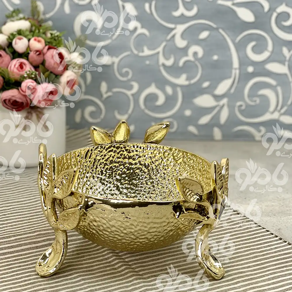 آجیل خوری 3برگ 290221طلایی آلومینیوم