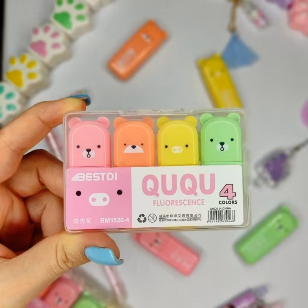 ماژیک هایلایت تدی 4 عددی،ماژیک فسفری 4 عددی