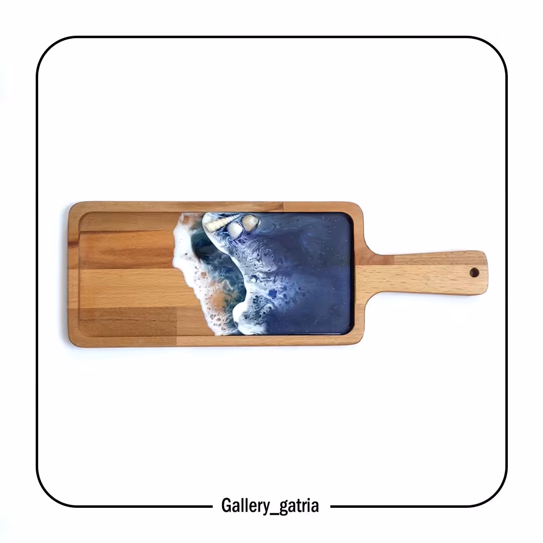 تخته سرو دسته راکتی چوب و رزین (مستطیل)