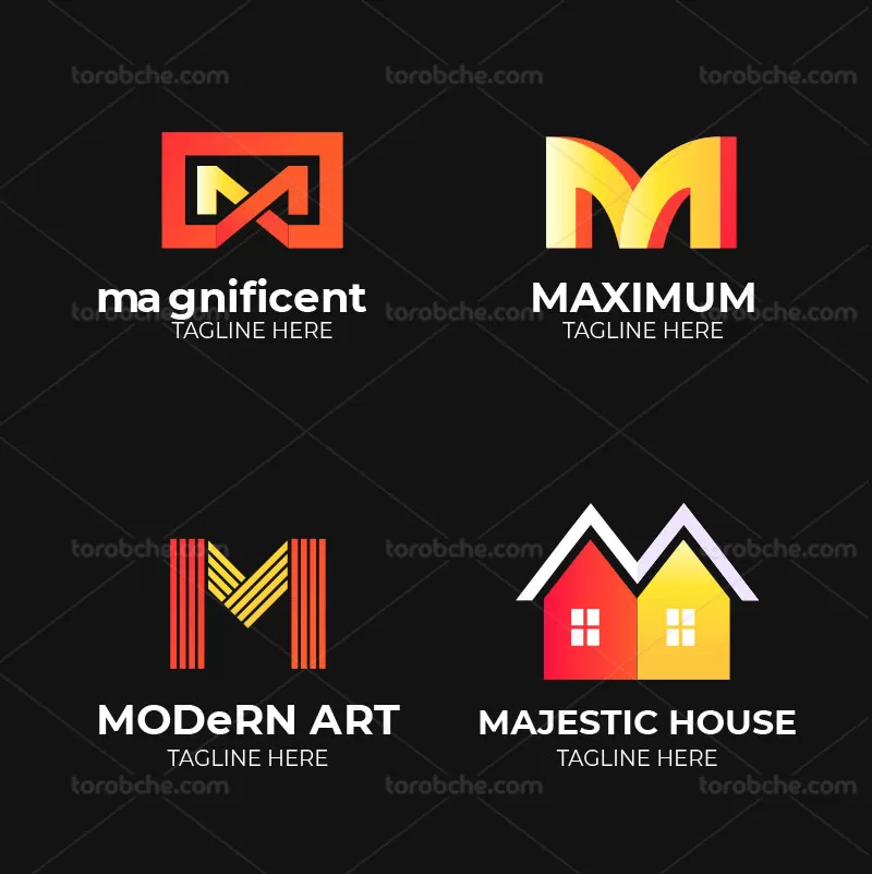 وکتور لوگو حرف لاتین M | گرافیک با طعم تربچه