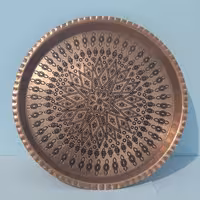 سینی مسی گرد طرحدار سایز 7 نانو