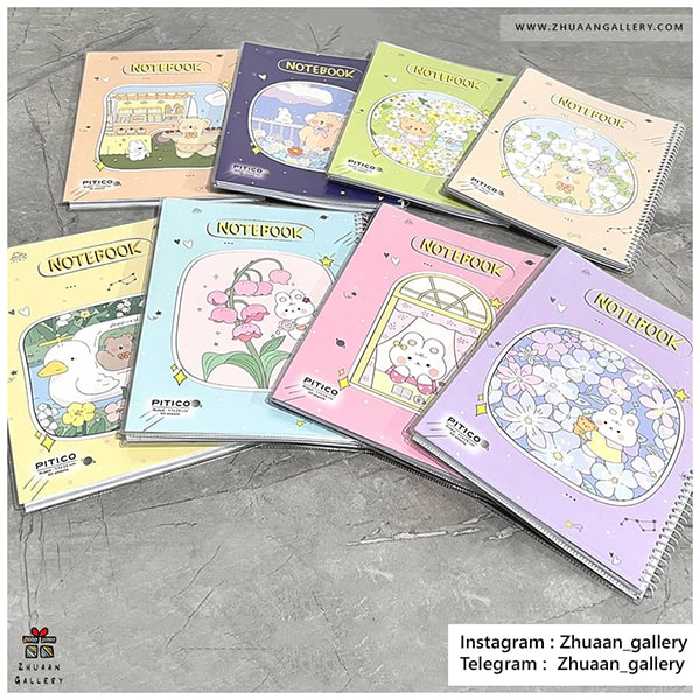 دفتر فنری مجلد 60 برگ پیتیکو خرس و خرگوش