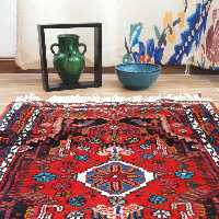 فرش دستباف (دستبافت) تویسرکان   ترنج دار    لاکی 