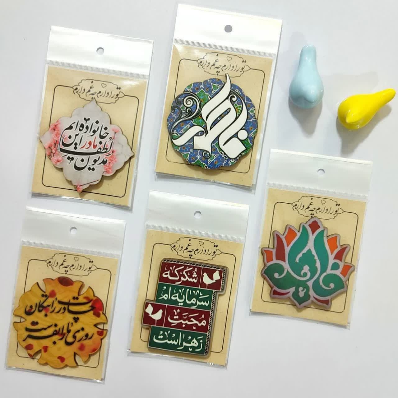 مگنت یخچال 5 عدد(برچسب چوبی یخچال)