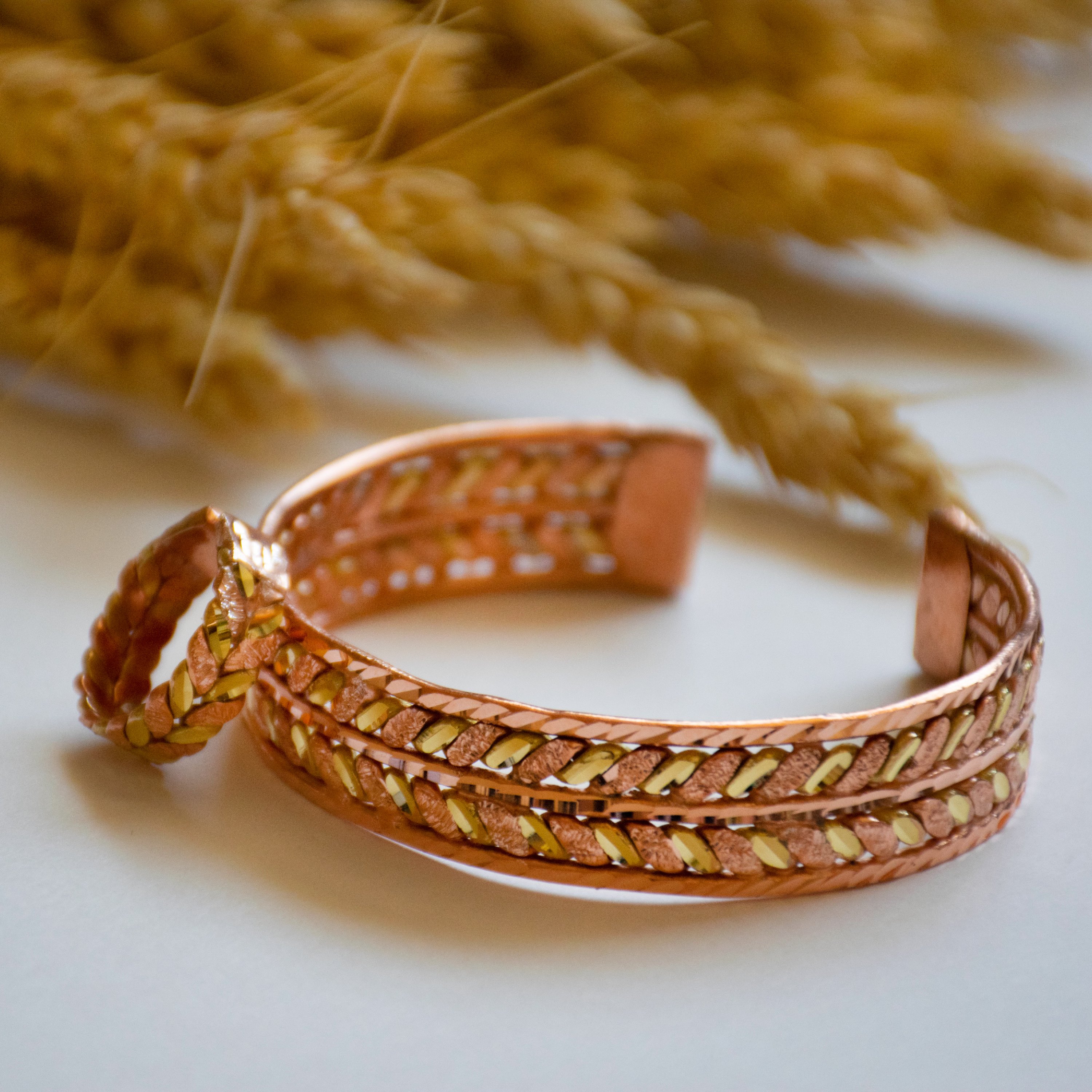 دستبند مس وبرنج مدل یاس