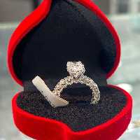 حلقه پشت حلقه نقره عیار 925 جواهری عینا طلا سفید