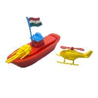 اسباب بازی جنگی مدل کشتی و هلی کوپتر