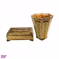 ست سطل و جعبه دستمال کاغذی خاتم کاری ممتاز