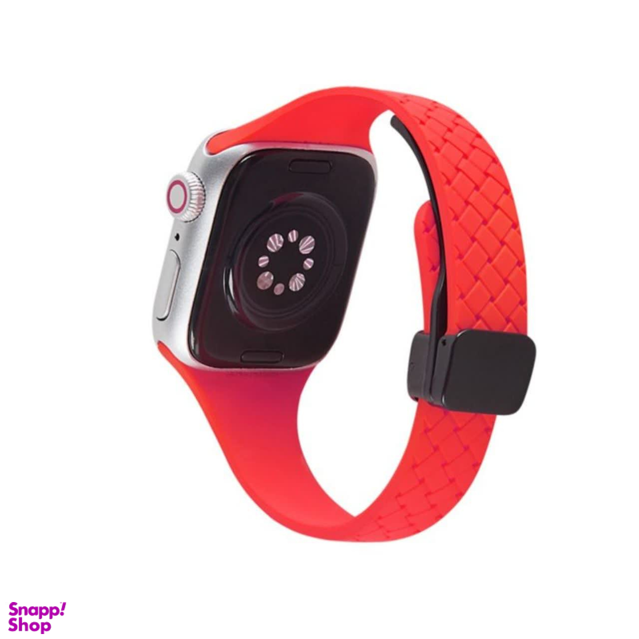 بند ساعت سیلیکونی طرح حصیری مناسب برای اپل واچ سایز 42/44/49 میلی متر