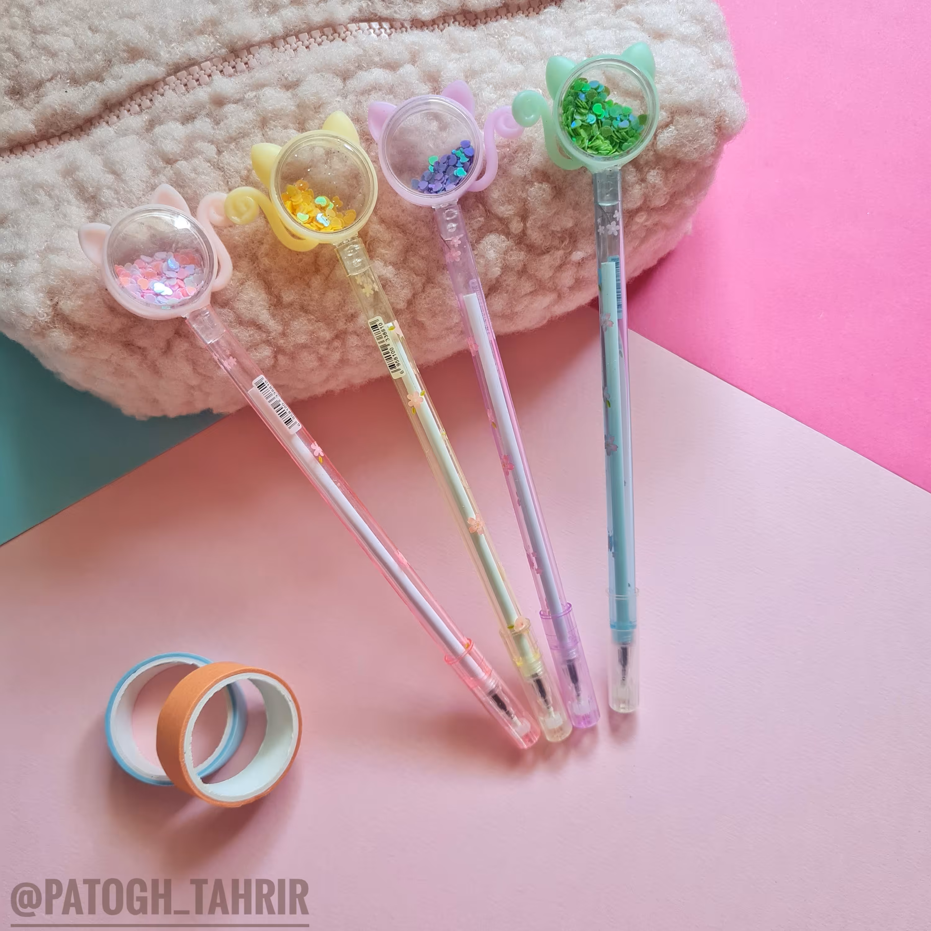 روان نویس فانتزی محفظه دار پولکی با طرح گربه